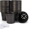 Black plastic planter 7G